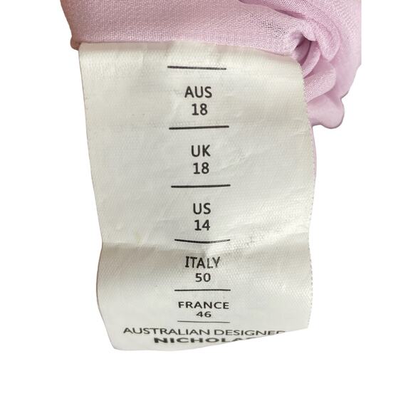 Nicholas Floral Silk Dress Drape Front Ruched Asymmetrical Gala Formal Size 14 - Picture 10 of 14